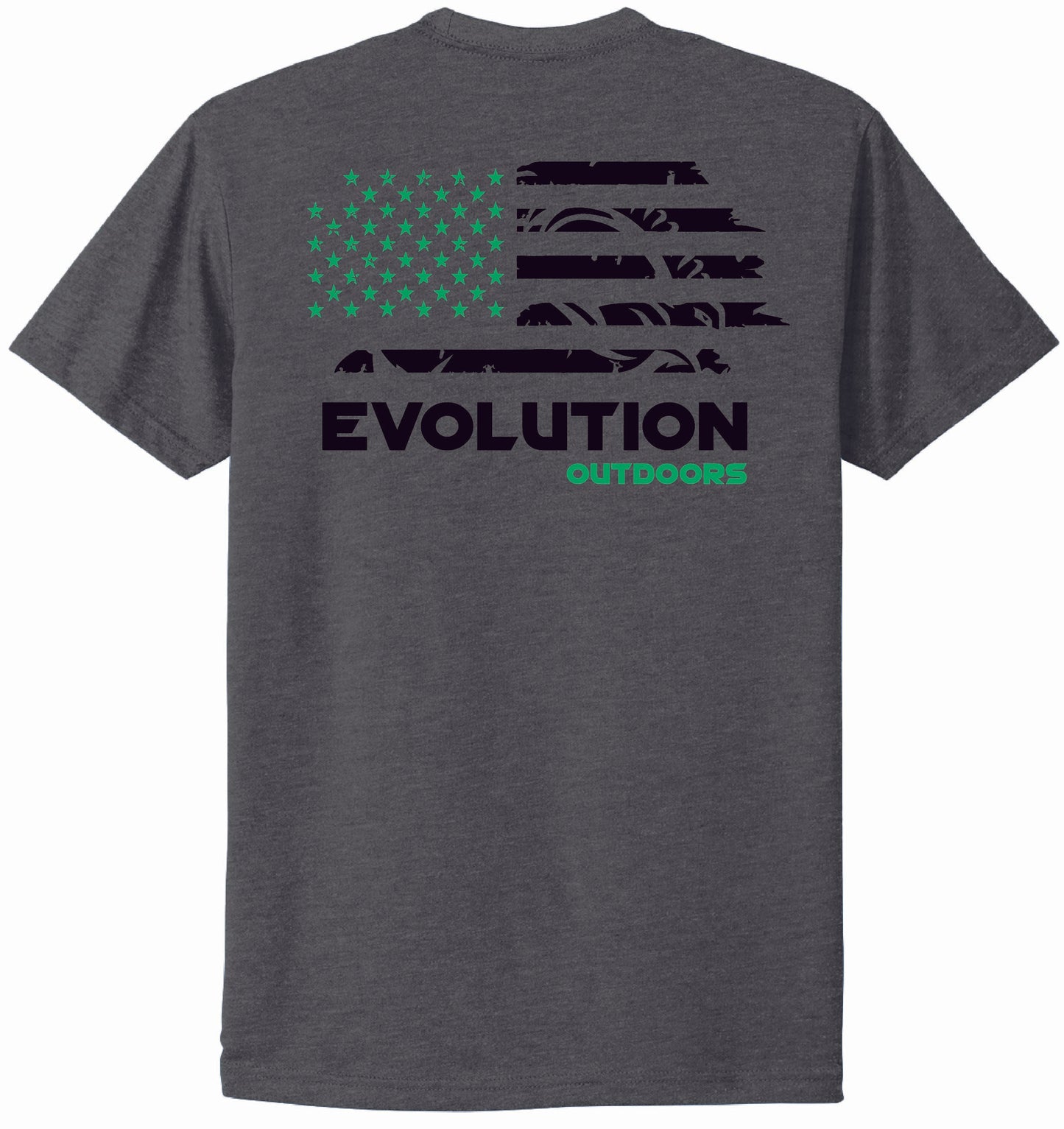 Men's Ibex Flag on Back Tee - Heather Heavy Metal