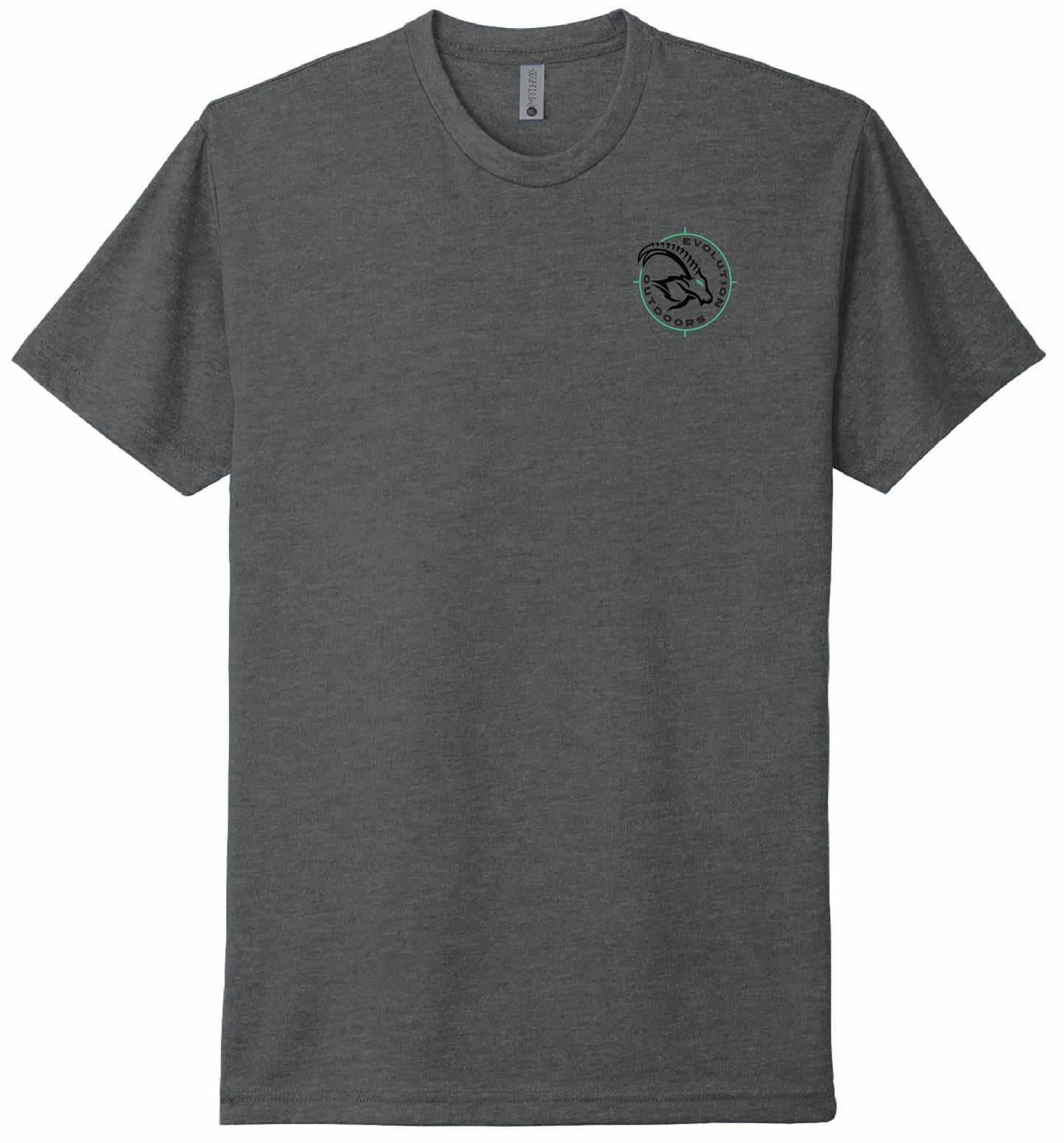 Men's Ibex Flag on Back Tee - Heather Heavy Metal