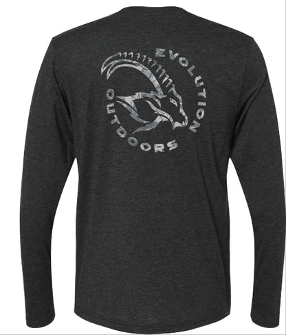 Men's Evolution Outdoors Tee  -Vintage Black - Long Sleeve