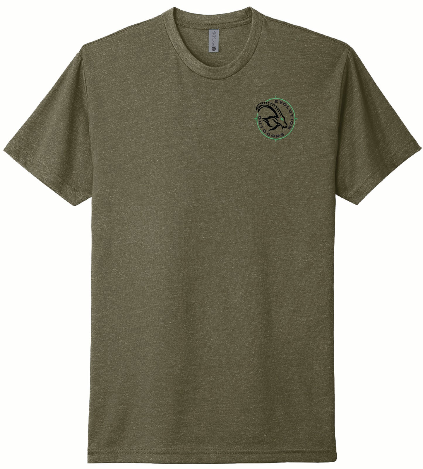 Men's Ibex Flag on Back Tee  - Military Green